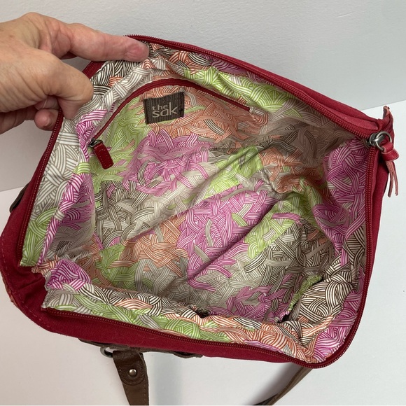 🚦3/$33 The Sak Red Leather Hobo Bag Purse - Bundle Bundle Bundle!! - Picture 3 of 6